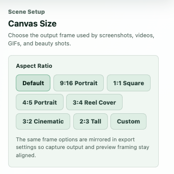 Marketing canvas controls