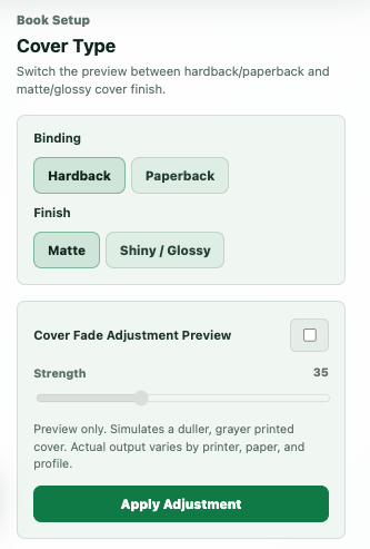 Marketing cover type controls