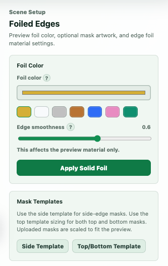 Marketing foiled edge controls