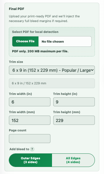 Final PDF workflow controls in Project Data