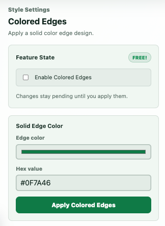 Colored edge controls in Styles