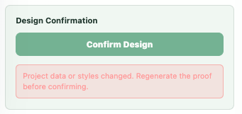 Validation state requiring another proof after changes