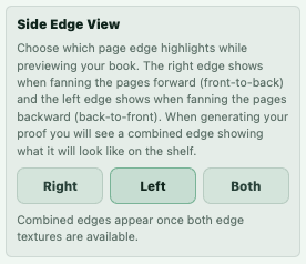 Side edge proof preview