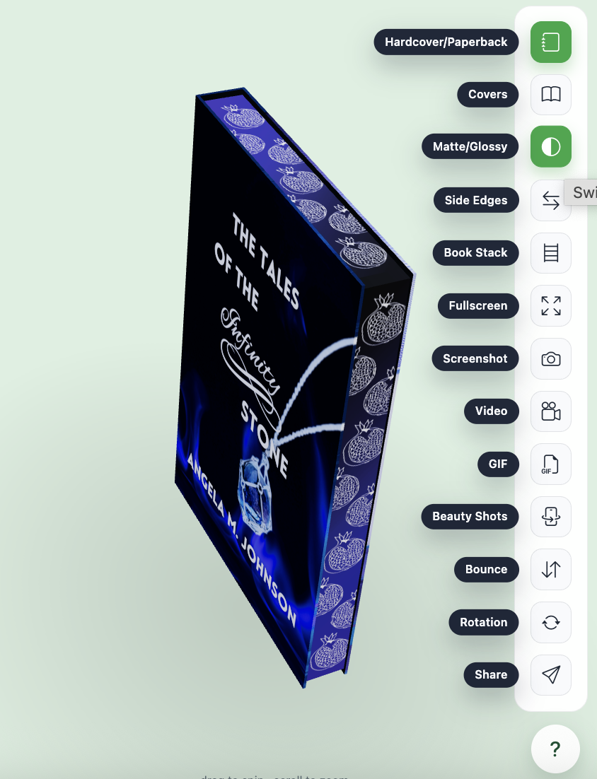 PrintedEdges interface highlighting book edge controls